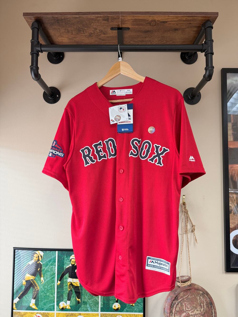 2018 Jackie Bradley Jr Boston Red Sox Vintage World Series Champions Jersey Red